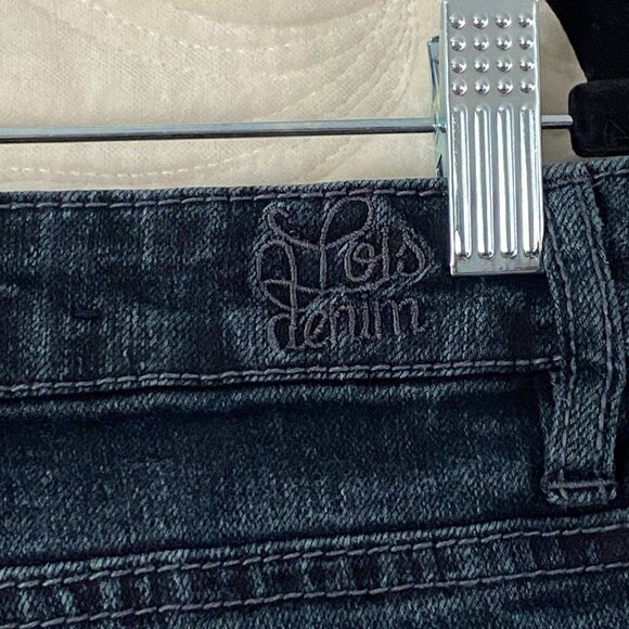 Lois Denim Long Black Jeans Size 34 Straight Leg - Picture 5 of 10